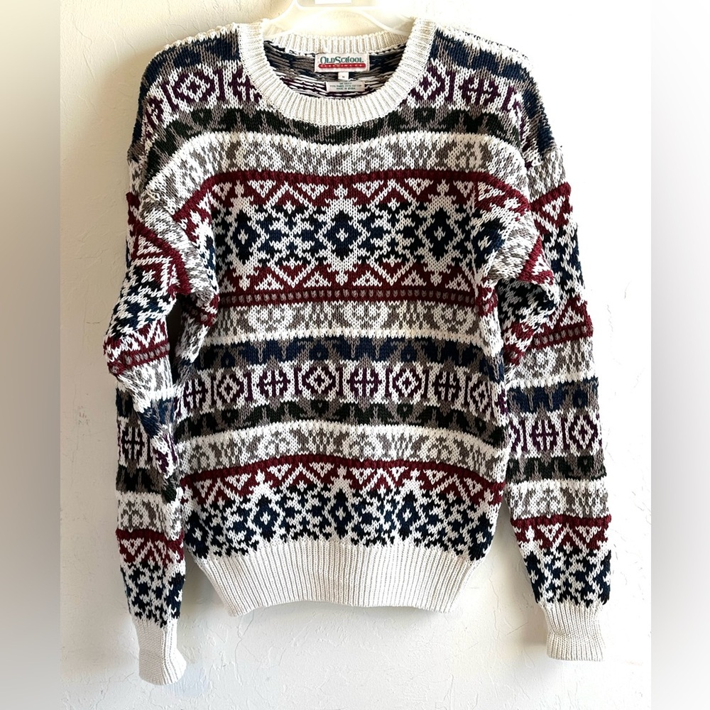 Old School Clothing Co. Vintage Oversized Grandpa Chunky Unisex Sweater Sz M